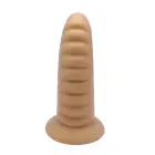 Briaunotas XL blizgus kūno spalvos dildo su siurbtuku – 30 cm (12″) — Nuotrauka 7