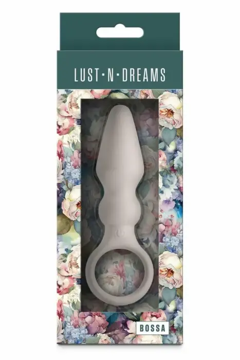 LUST-N-DREAMS Bossa Fog – гибкая вибрирующая пробка с кольцом для пальца, 10 режимов, серый