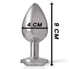Intense Metal Anal Plug White Heart L – 9 cm – Silver — Photo 4