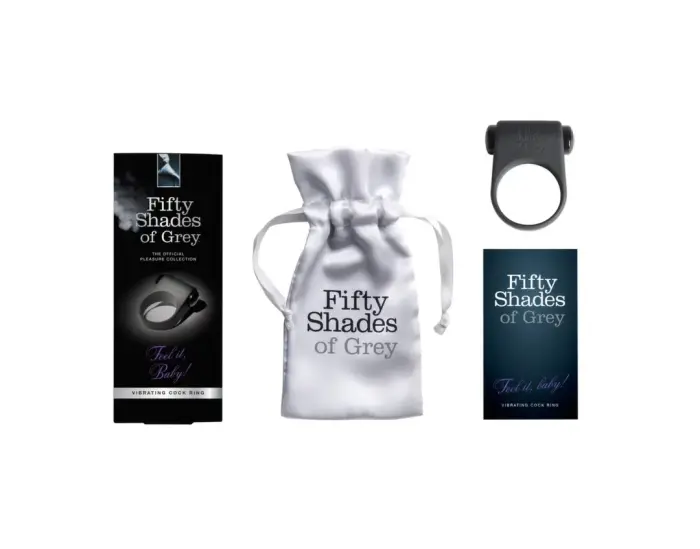 Fifty Shades of Grey Feel It Baby Silicone Vibrating Ring – Black – 3.8 x 6.4 cm