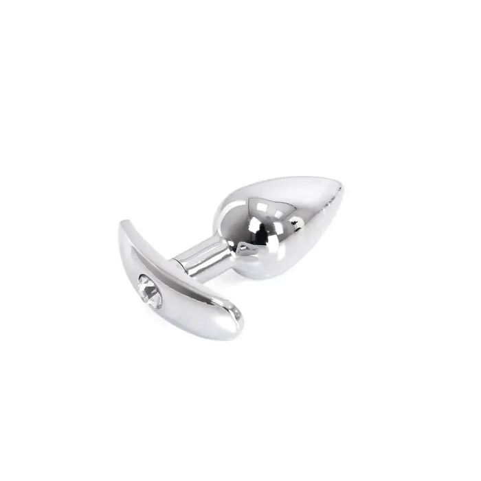 Aluminium Handle Anal Plug with Clear Gem – 7 cm (2.8″)