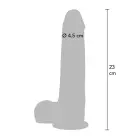 Vibruojantis dildo su apyvarpe – 23 cm (9″) – Karamelės — Nuotrauka 5