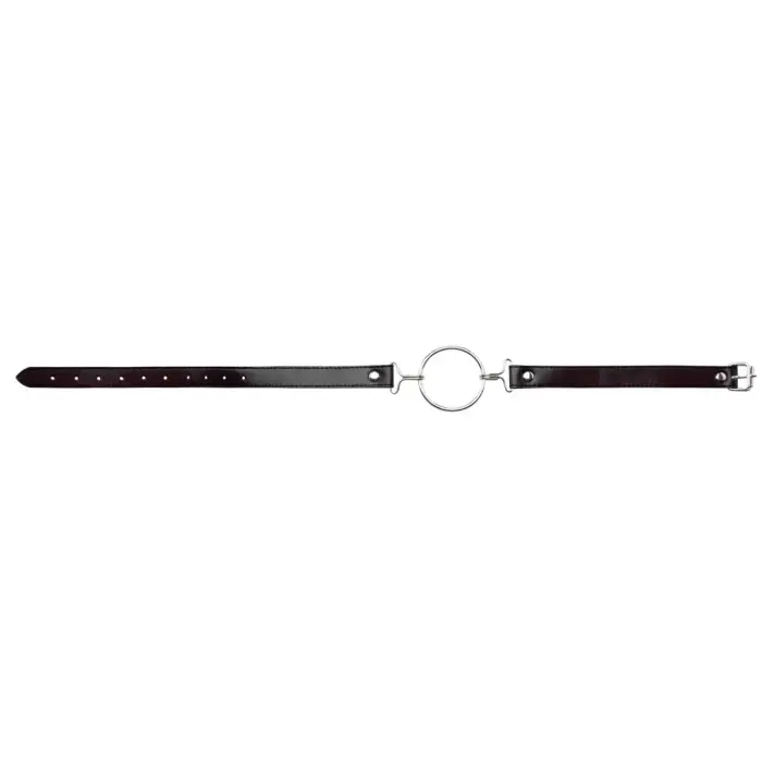 Ouch! XL Ring Gag Adjustable Leather Strap – Black