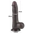 LoveToy Sliding Skin Dual Layer Dong – реалистичный двухслойный фаллоимитатор – TPE – чёрный – 20,3 см — Фото 2