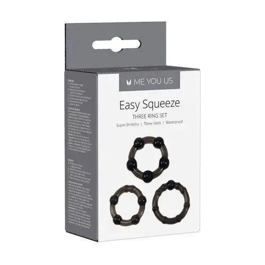 Me You Us Easy Squeeze varpos žiedų rinkinys – juodas