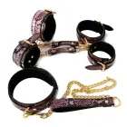 3 Piece BDSM Set Gold/Pink Reptile — Photo 3