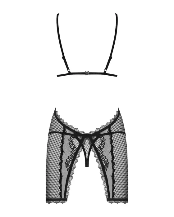 Obsessive сорочка и стринги – чёрное – S/M Фото num