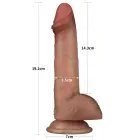LoveToy Sliding Skin Pro Dual Layer Silicone Dong – realistlik kahekihiline silikoondildo – 19 cm — Foto 2