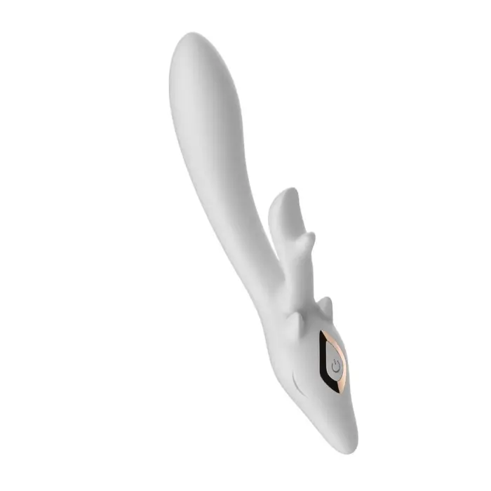 Вибратор с двумя моторами – 22 cm (8.6″) – белый