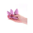 INYA Triple Ace Kit Blush – 3 silikona anālo aizbāžņu komplekts ar piesūcekņa pamatu – blāvi rozā — Foto 3