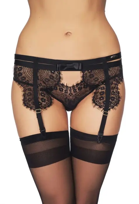 Roca Garter Belt with Stockings – M