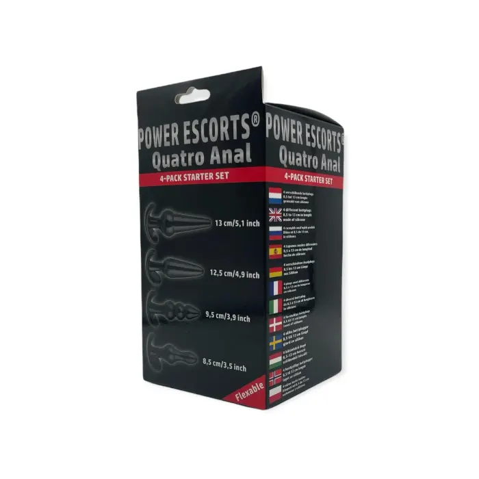 Plug-Quatro analinių kištukų startinis rinkinys – 4 vnt. – Juodas – M Photo