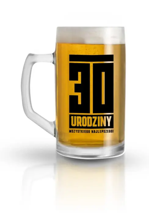 Funny Beer stikla kauss 500 ml – "30 urodziny" (30. dzimšanas diena)