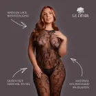 Matilda - кружевное боди с высоким воротом и открытой промежностью – Queen Size – чёрное — Фото 4