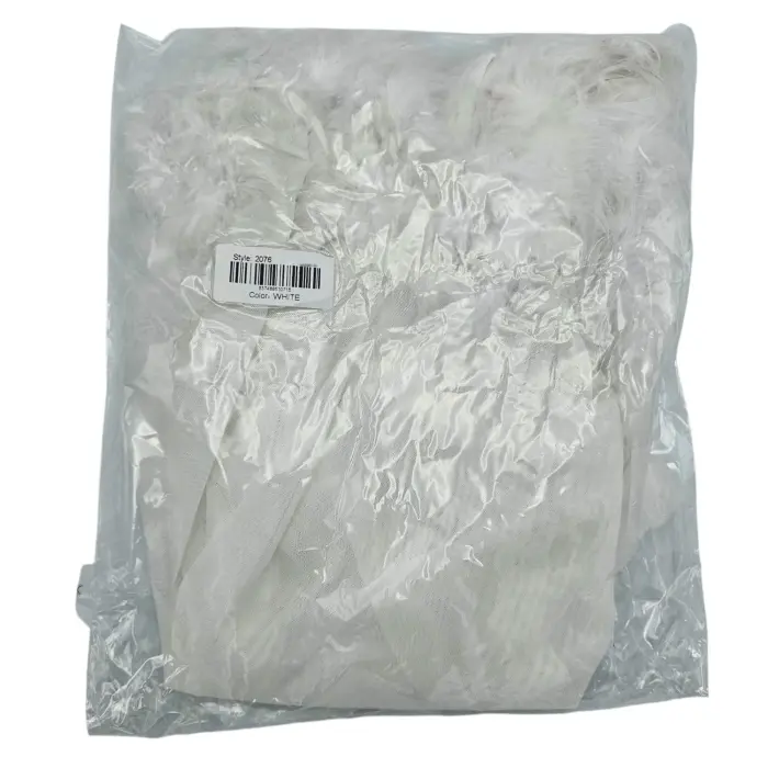 Farah babydoll komplekts ar mākslīgās kažokādas un tīkliņa detaļām – balts – S/M Foto 5