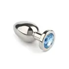 Mr. Steel anālais spraudnis ar dārgakmeni – S – Zils — Foto 1