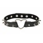 XR Brands Spiked Heart Choker Black Vegan Adjustable 42cm — Photo 1
