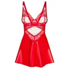 Obsessive Aliosa Negligé Set with Lace – Red – 2XL/3XL — Photo 6