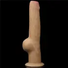 Love Toy kahekihiline silikoonist dildo käepidemega – 28 cm (11″) – Nahavärv — Foto 6