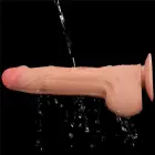 LoveToy King Sized Sliding Skin Dual Layer Dong – realistiškas dildo – TPE – kūno spalvos – 29,2 cm — Nuotrauka 14