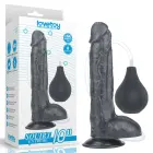 LoveToy Squirt Extreme Dildo – realistiškas dildo – PVC – juodas – 25,4 cm — Nuotrauka 1