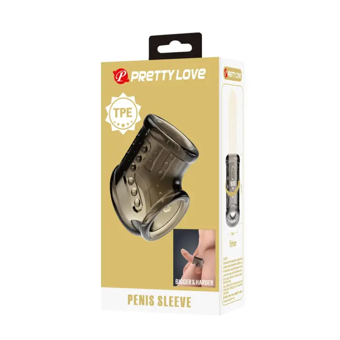 Pretty Love Penis Sleeve – textured TPE penis sleeve – smoke