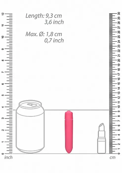 Vienas ātrums lodes vibrators – 9.3 cm (3.7″) – rozā Foto 3