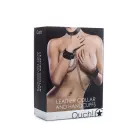 OUCH! Premium Leather Collar & Handcuff Set with Adjustable Straps – Black — Photo 2