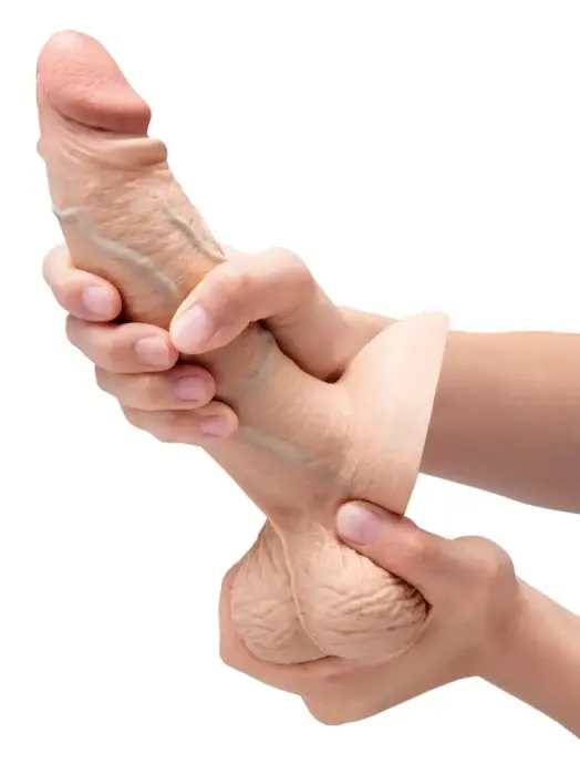 b-Vibe Slipskin apimties dildo – 18 cm (7″) – kūno spalva Photo