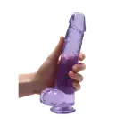 Realistlik dildo munanditega ja iminapaga – 25 cm (9.8″) – Lilla — Foto 6