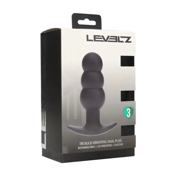 LEVELZ Tri Bulb vibrējošs silikona anālais spraudnis – Melns
