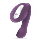 Pleasuriser uzlādējams C-formas pāru vibrators ar tālvadību – violets — Foto 3