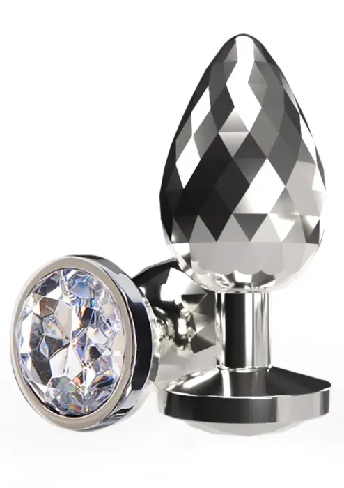 Disco Diamond Plug L Silver anālais spraudnis – 9.7 cm (3.8″) – Pelēks