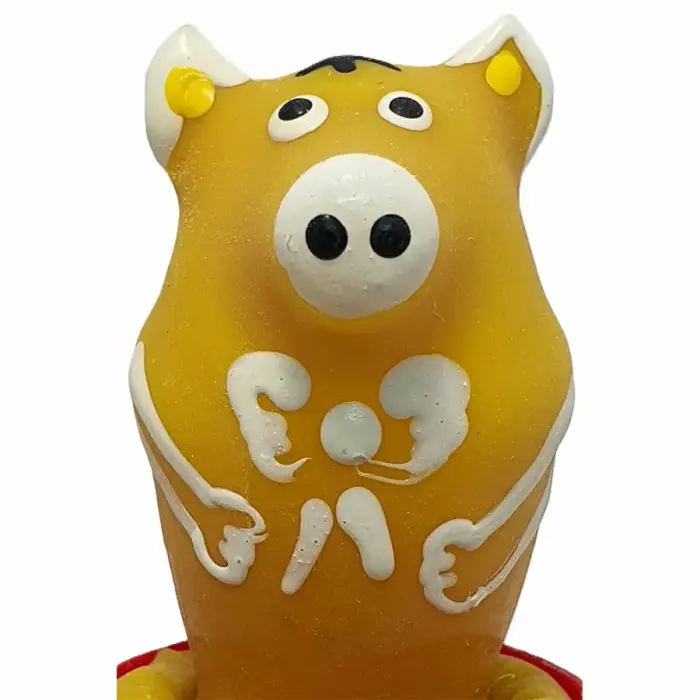 CONDOMERIE hand-painted decorative condom – Yellow Sitting Pig