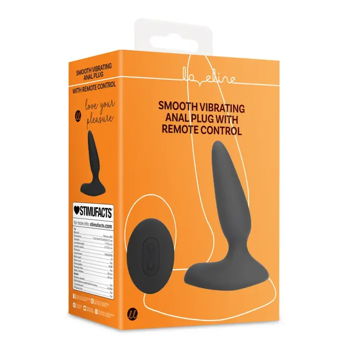 Smooth Vibrating Anal Plug with Remote Control – Black