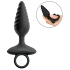 ANOS elastīgs teksturēts anālais spraudnis – 14.8 cm (5.8″) – Melns — Foto 2