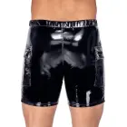 Black Level Black Vinyl Shorts with Padded Pouch and Flap Pockets – XL — Photo 4
