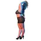 Polka Dot Mesh Halter and Skirt Set - 2XL - Black — Photo 2
