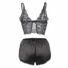 Subblime 953928 Black Silk & Lace Nightgown Set L/XL — Photo 6