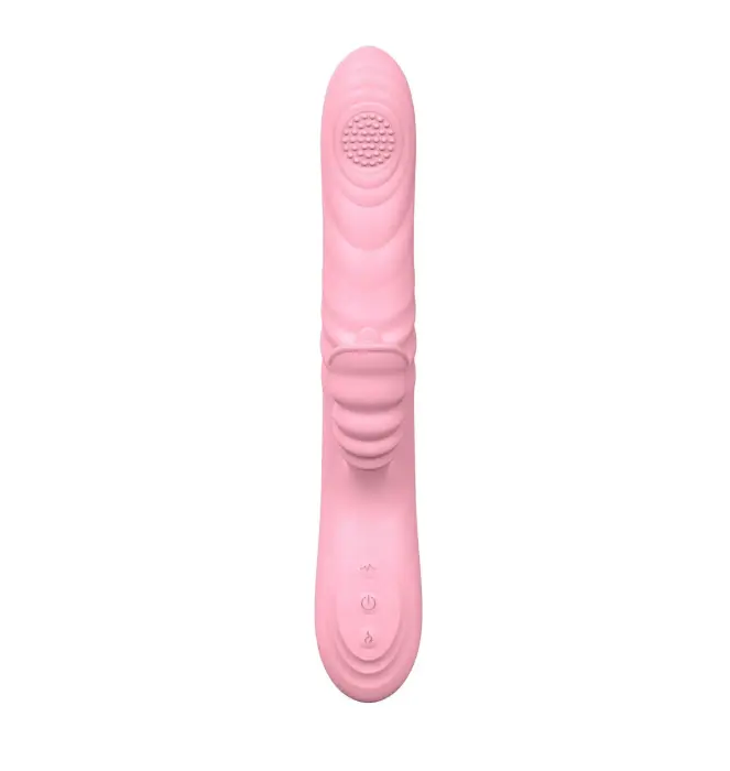 Angelia vibrators ar kustību, rotējošu vārpstu un mēles stimulatoru – 19 cm (7.5″) – ādas krāsa Foto 5