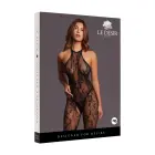 Matilda Lace Mesh Bodysuit with Open Crotch – One Size – Black — Photo 1