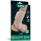 LoveToy Vibrating Wave Knights Ring – with scrotum sleeve – white – TPE — Photo 1