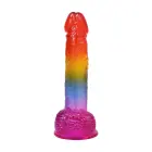 Realistlik dildo munanditega – 21.6 cm (8.5″) – Mitmevärviline — Foto 3