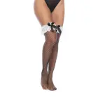Maid Fishnet sukad kuni reieni – must/valge – One Size — Foto 2