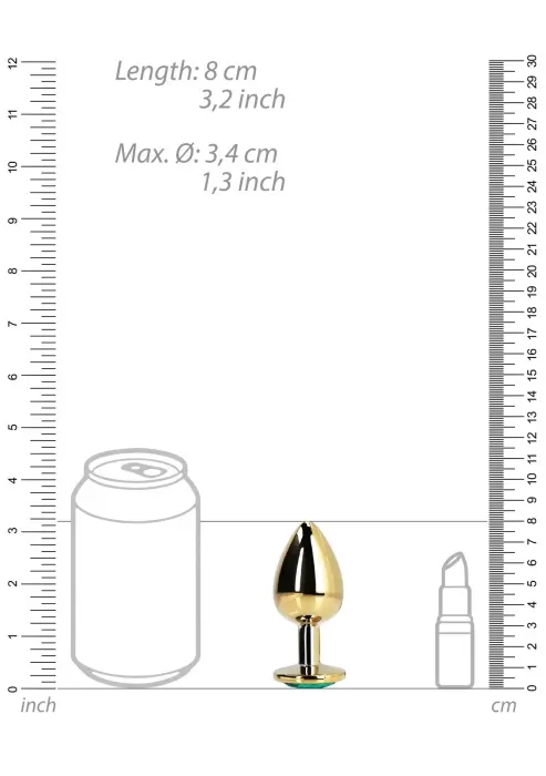 Analinis kištukas su apvaliu brangakmeniu – 7.1 cm (2.8″) – Aukso