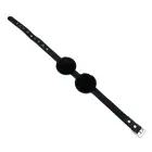 Black Leather Blindfold with Adjustable Eye Patches Foto 7