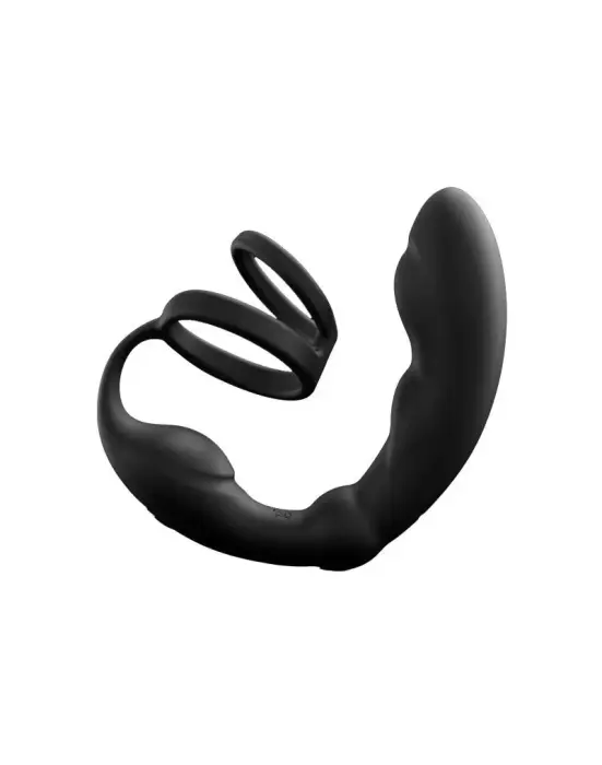 P-RING двойной массажер простаты и кольцо для члена – 15 cm (5.9″) – черный