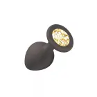 Emotions Cutie средний черный дилдо с кристаллом – 8.5 см Фото num