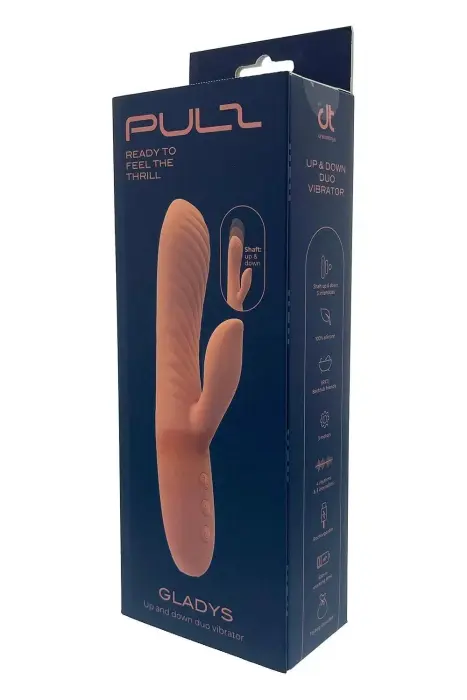 PULZ GLADYS двойной вибратор с функцией движения вверх-вниз – фиолетовый