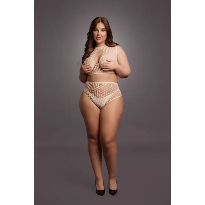 Duo Net Key-Hole Bra Set - Queen Size Photo
